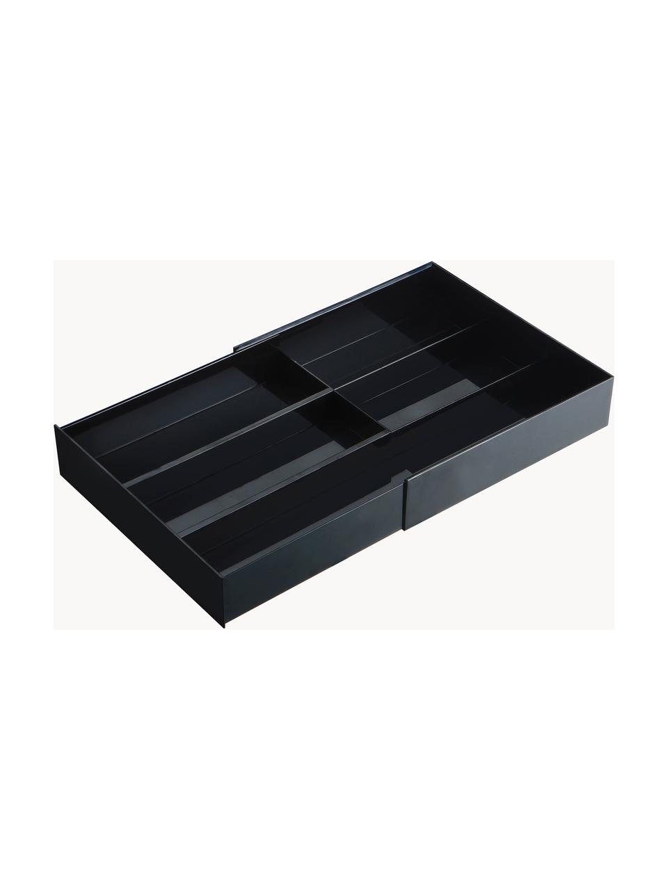 Organizador de cubiertos de cocina extensible Tower, Plástico, Negro mate, An 25 x Al 6 cm