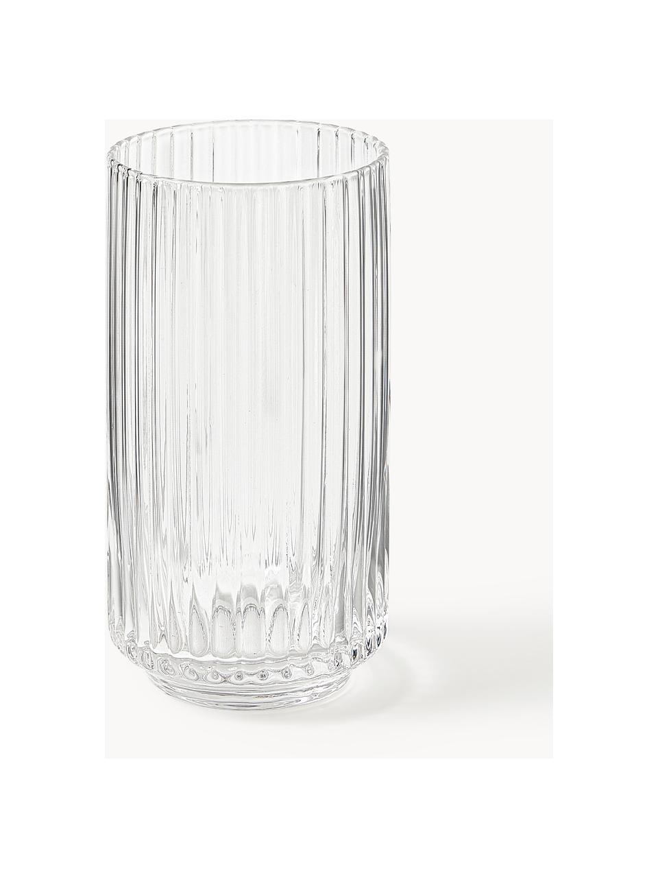Ručně foukané sklenice na long drink Aleo, 4 ks, Sodnovápenaté sklo, Transparentní, Ø 7 cm, V 14 cm, 430 ml
