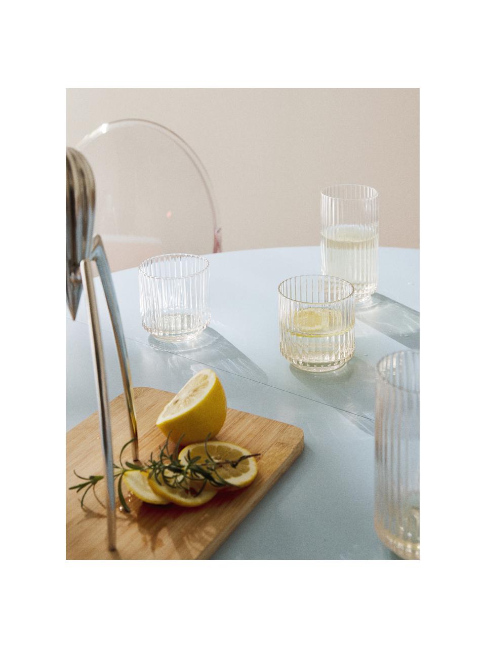 Bicchieri in vetro soffiato Aleo 4 pz, Vetro sodico-calcico, Trasparente, Ø 7 x Alt. 14 cm, 430 ml