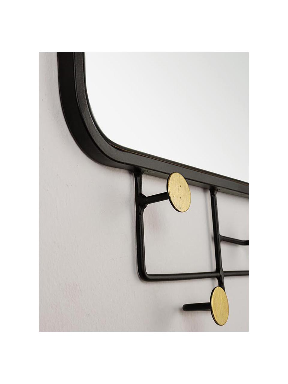 Espejo de pared Korbit, Negro, dorado, An 63 x Al 82 cm