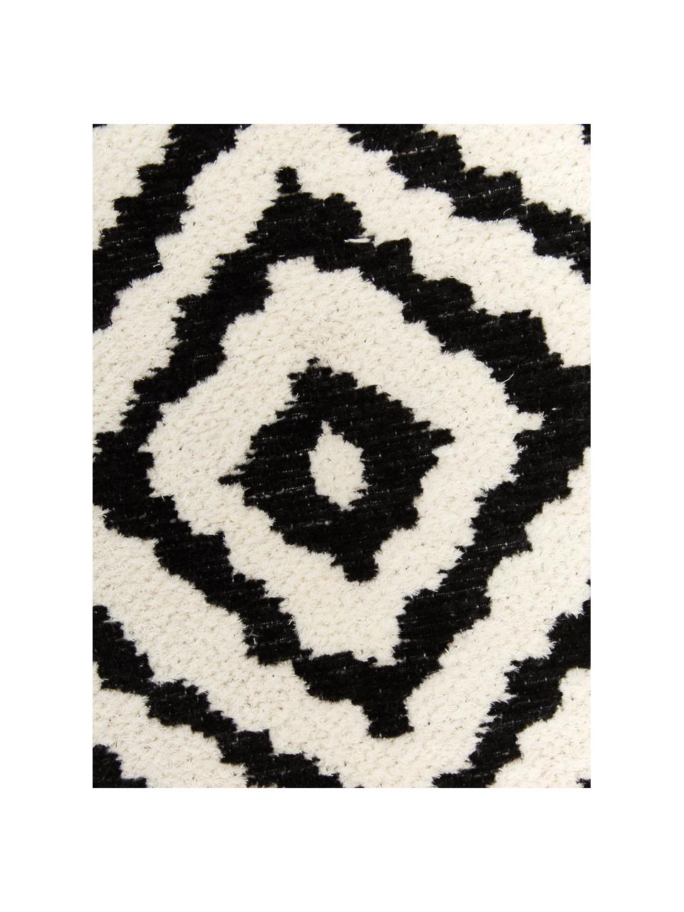 Tappeto Kilim nero/bianco Mozaik, 90% cotone 10% poliestere, Nero, Larg. 120 x Lung. 180 cm (taglia S)