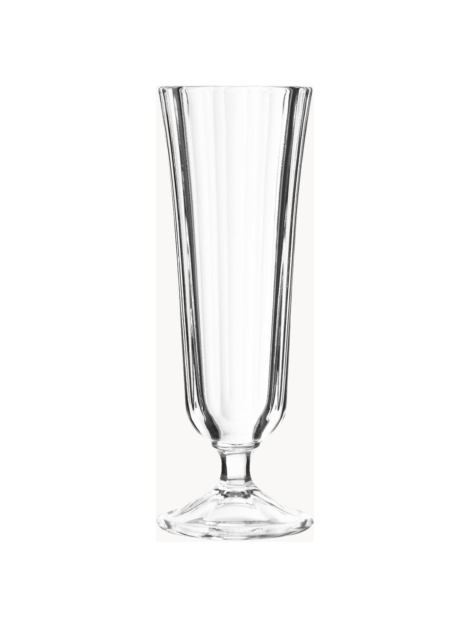 Sektflöten Ana mit geriffelter Oberfläche, 12 Stück, Glas, Transparent, Ø 6 x H 17 cm, 135 ml