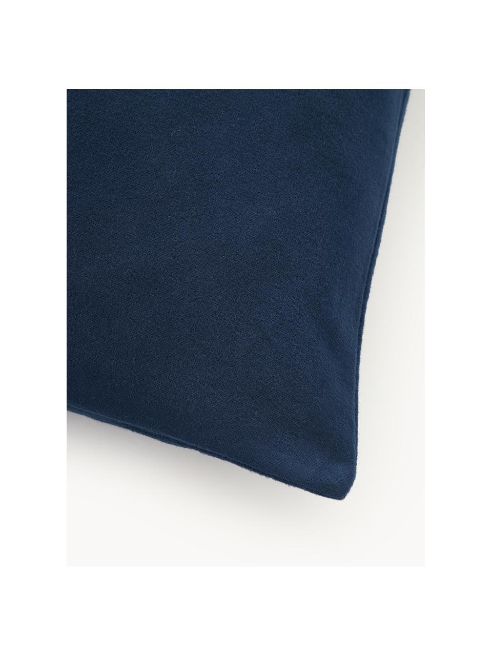 Federa in flanella Biba, Blu scuro, Larg. 50 x Lung. 80 cm