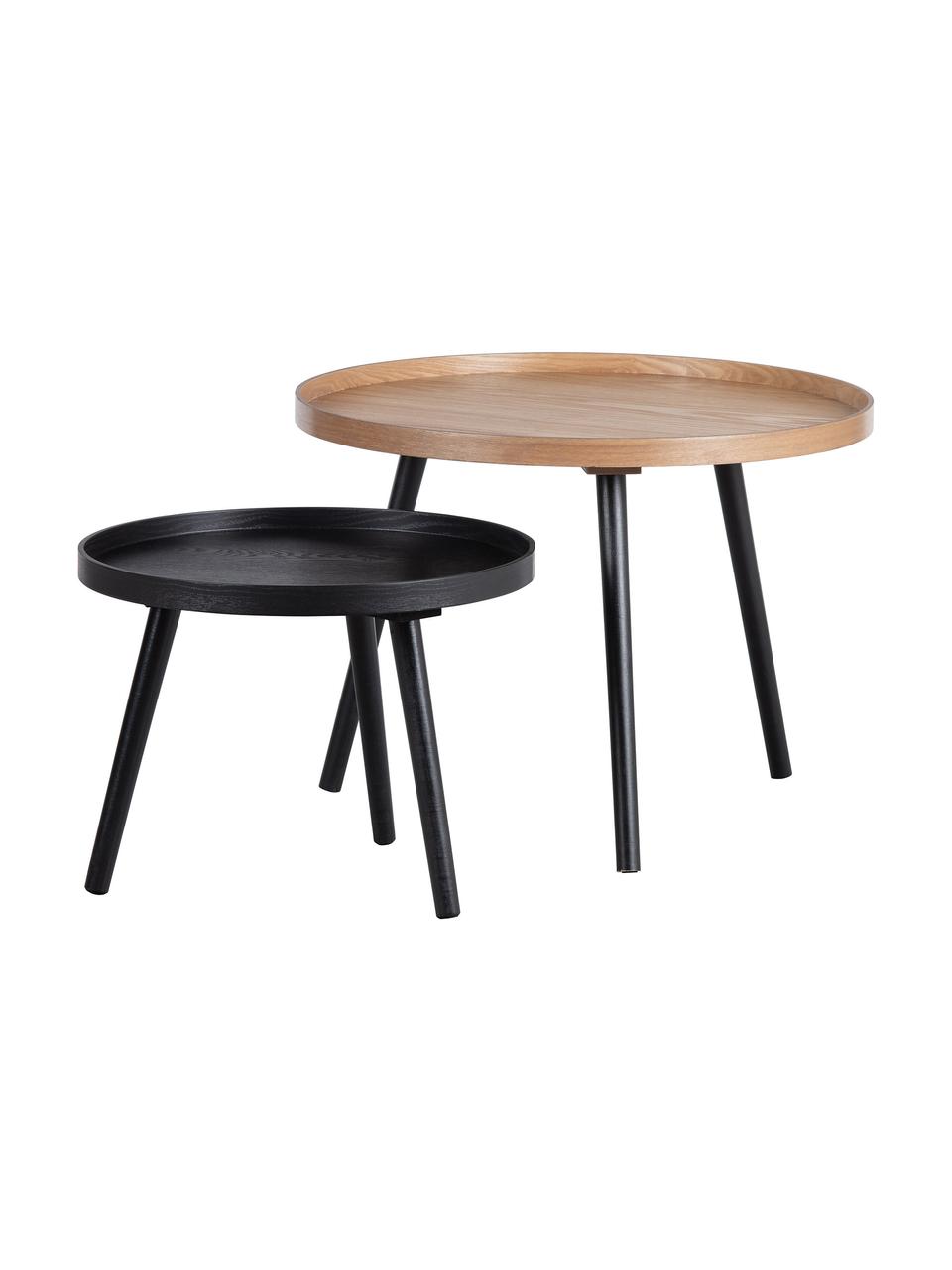 Tavolino rotondo nero Mesa, Gambe: legno di pino, Legno, nero verniciato, Ø 45 x Alt. 45 cm