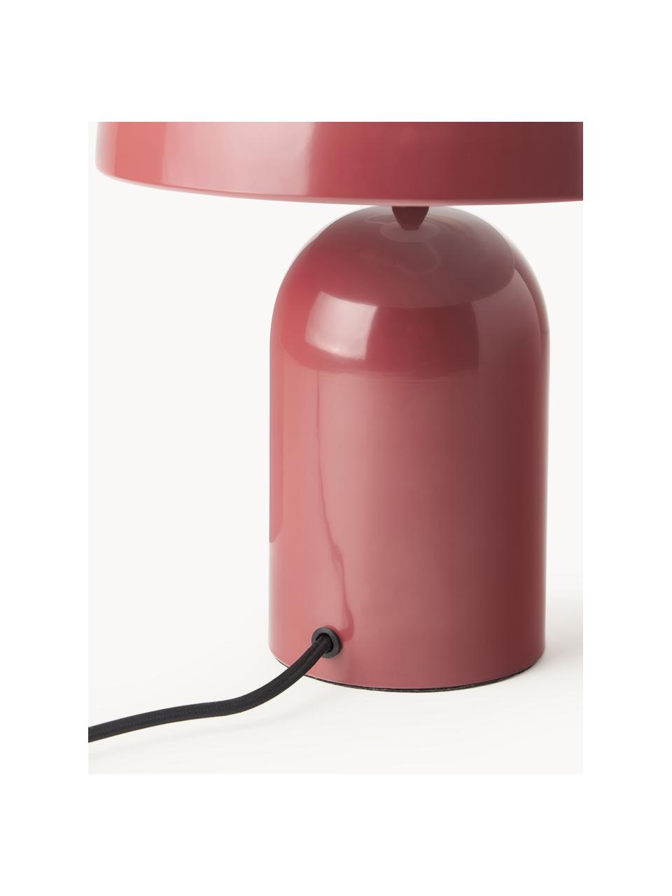 Lámpara de mesa pequeña Walter, Pantalla: metal con pintura en polv, Cable: cubierto en tela, Color vino, brillante, Ø 25 x Al 34 cm