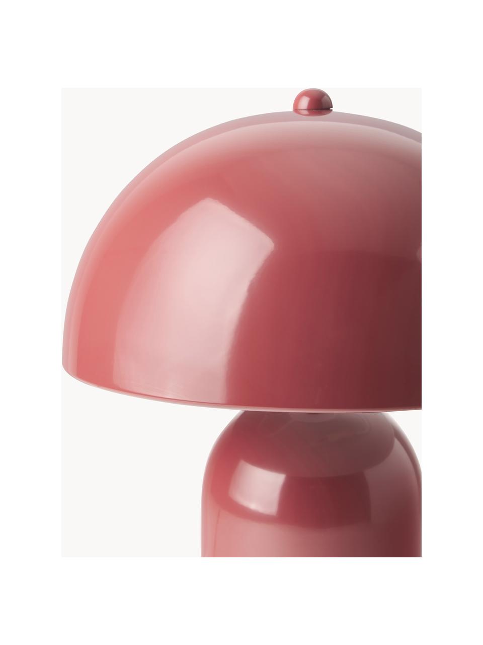 Kleine retro tafellamp Walter, Wijnrood, glanzend, Ø 25 x H 34 cm