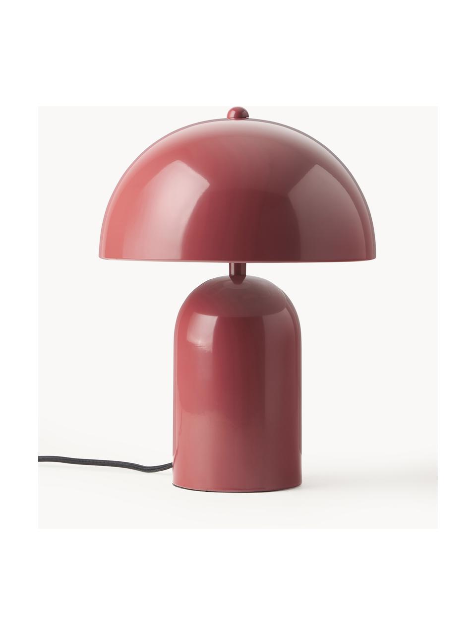 Malá stolová retro lampa Walter, Vínovočervená, lesklá, Ø 25 x V 34 cm
