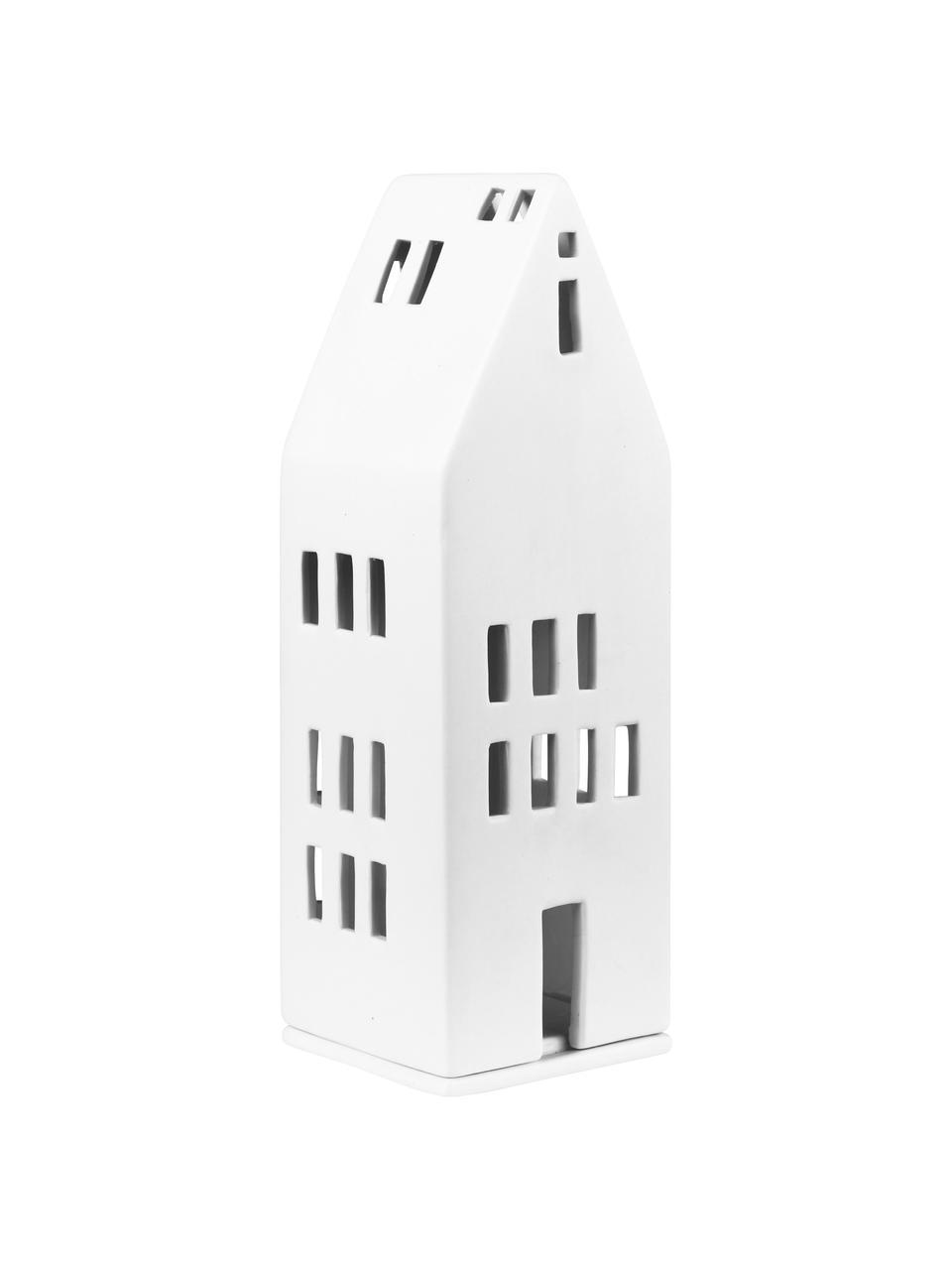 Portavelas de porcelana Living, Porcelana, Blanco, An 8 x Al 22 cm