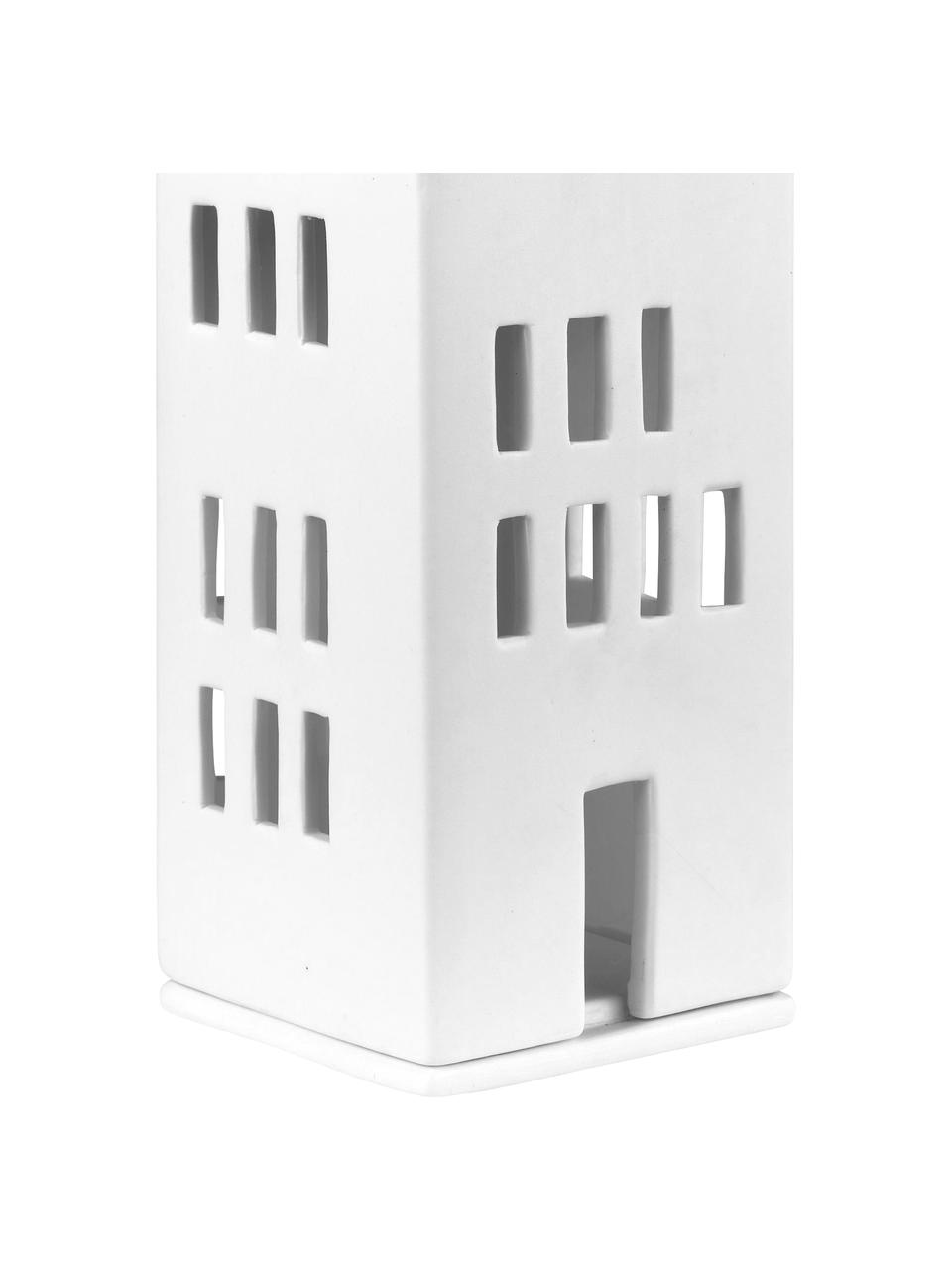 Hohes Porzellan-Lichthaus Living, Porzellan, Weiß, B 8 x H 22 cm