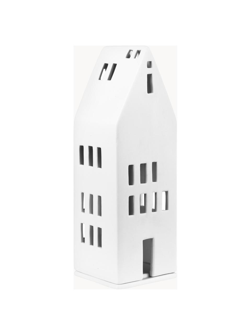 Portavelas de porcelana Living, 22 cm, Porcelana, Blanco, An 8 x Al 22 cm