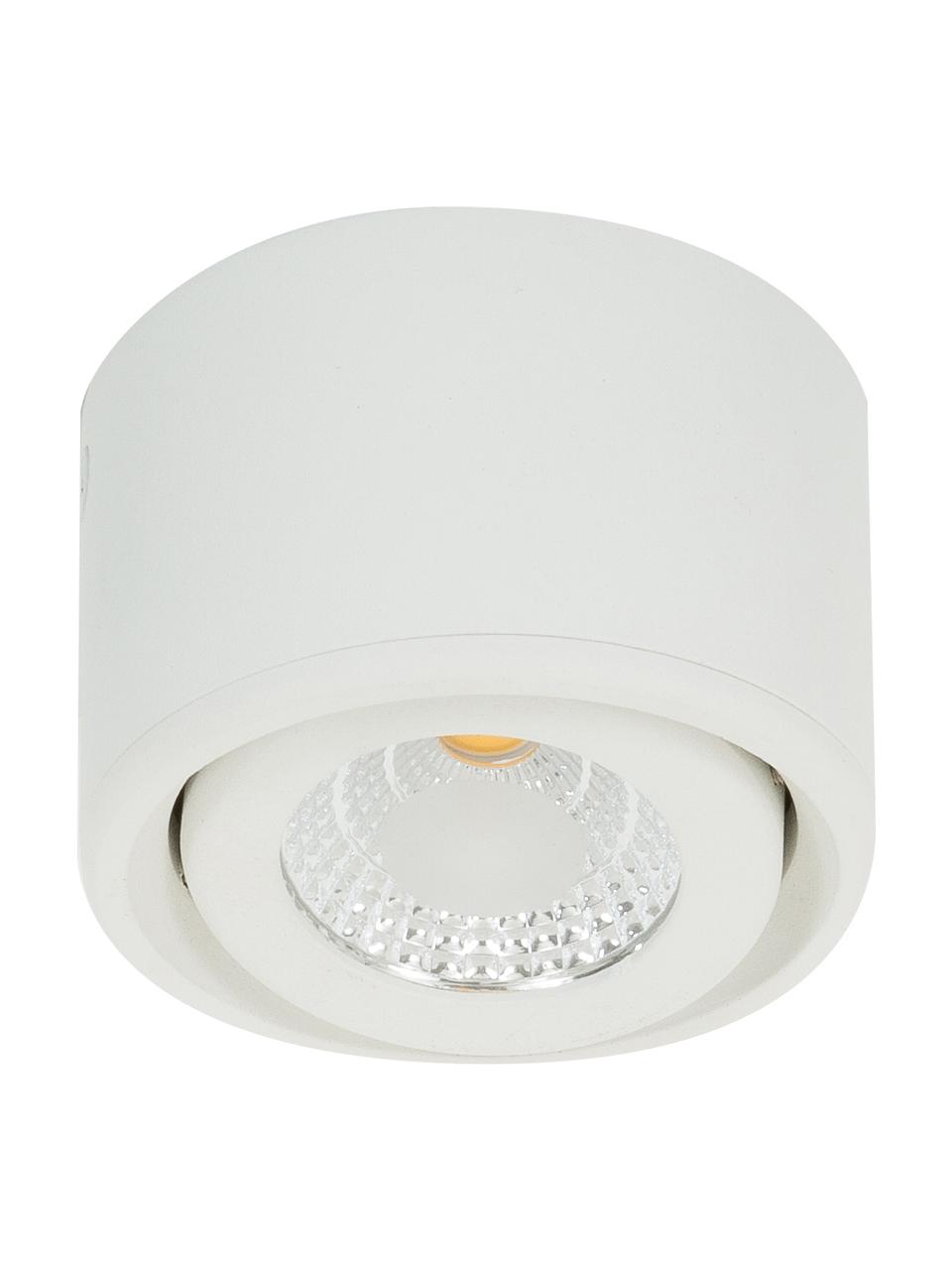 Faretto da soffitto bianco Anzio, Cornice: alluminio rivestito, Bianco, Ø 8 x Alt. 5 cm