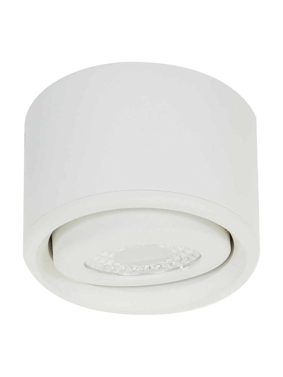 Faretto da soffitto bianco Anzio, Cornice: alluminio rivestito, Bianco, Ø 8 x Alt. 5 cm