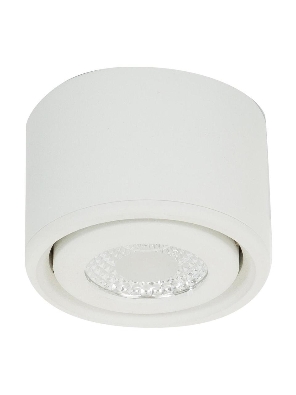 Faretto da soffitto bianco Anzio, Cornice: alluminio rivestito, Bianco, Ø 8 x Alt. 5 cm