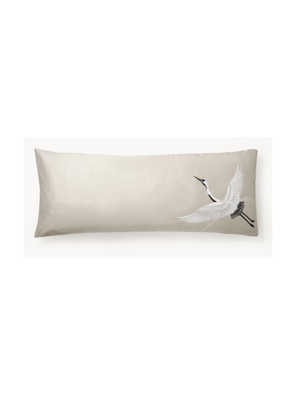 Funda de almohada de satén Yuma, Beige, An 45 x L 110 cm