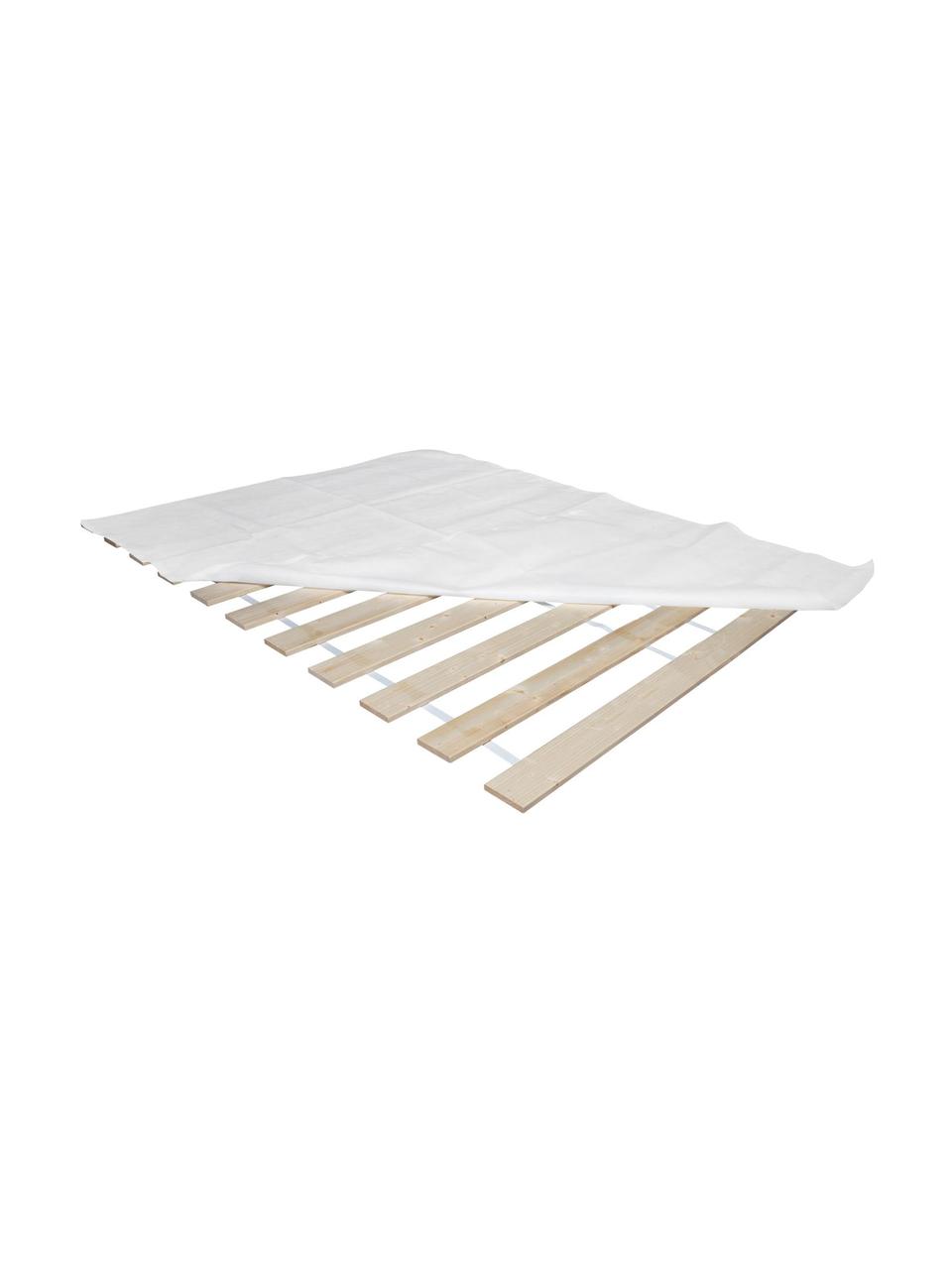 Somier de láminas Juan Carlos, 2 uds., Láminas: madera de abeto maciza, Láminas: madera clara Cubresomier: blanco, An 160 x L 200 cm