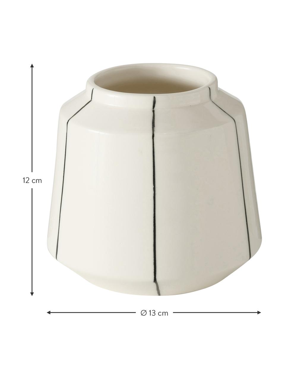 Kleine Vase Govia, Dolomit, Weiß, Ø 13 x H 12 cm