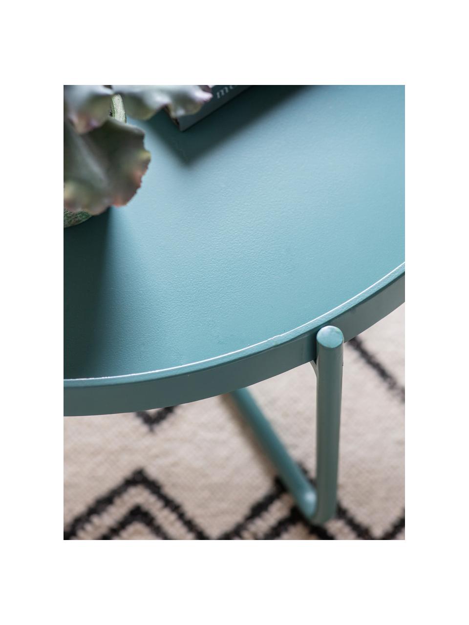 Ronde salontafel Melbury in blauw, Gepoedercoat staal, Blauw, Ø 65 x H 50 cm