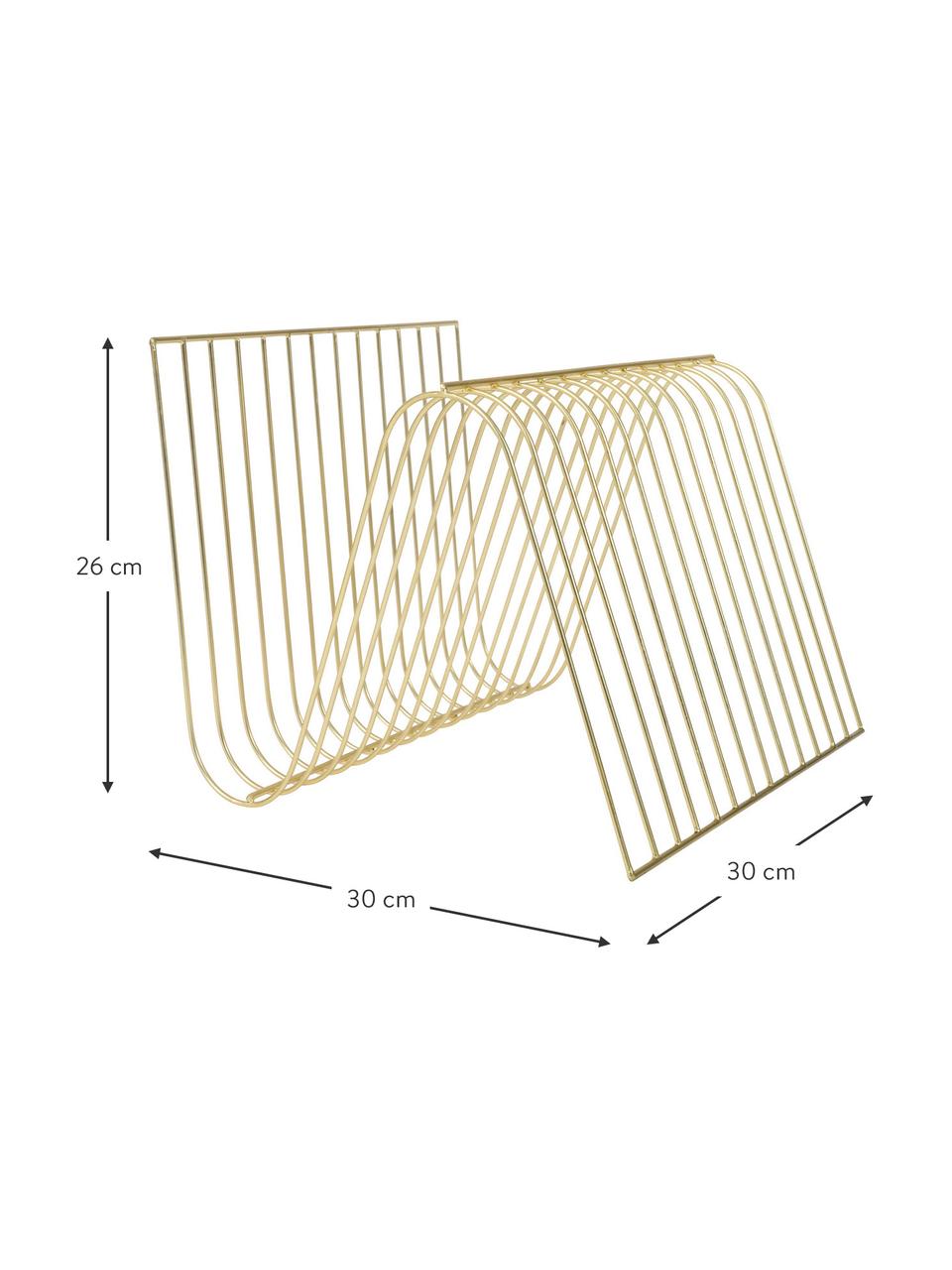 Zeitschriftenhalter Sensual, Metall, beschichtet, Goldfarben, 30 x 26 cm