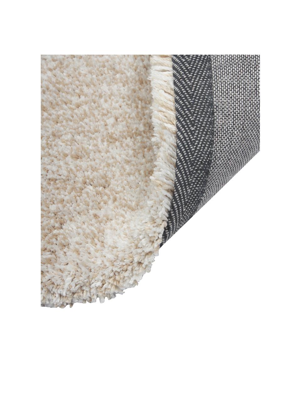 Passatoia soffice a pelo lungo Marsha, Retro: 55% poliestere, 45% coton, Beige, Larg. 80 x Lung. 250 cm