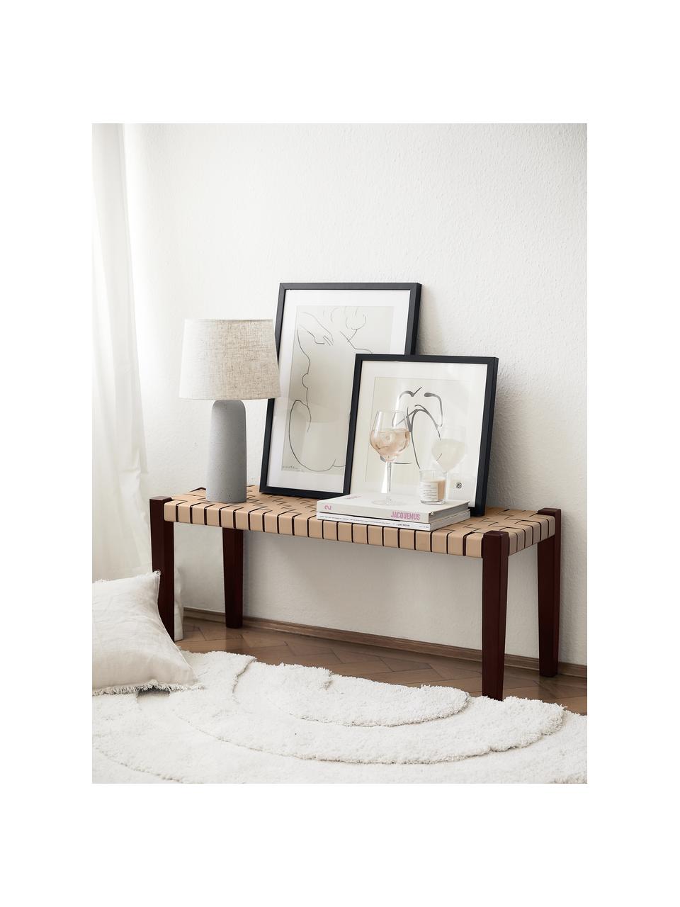 Banc en cuir synthétique Akina, Beige