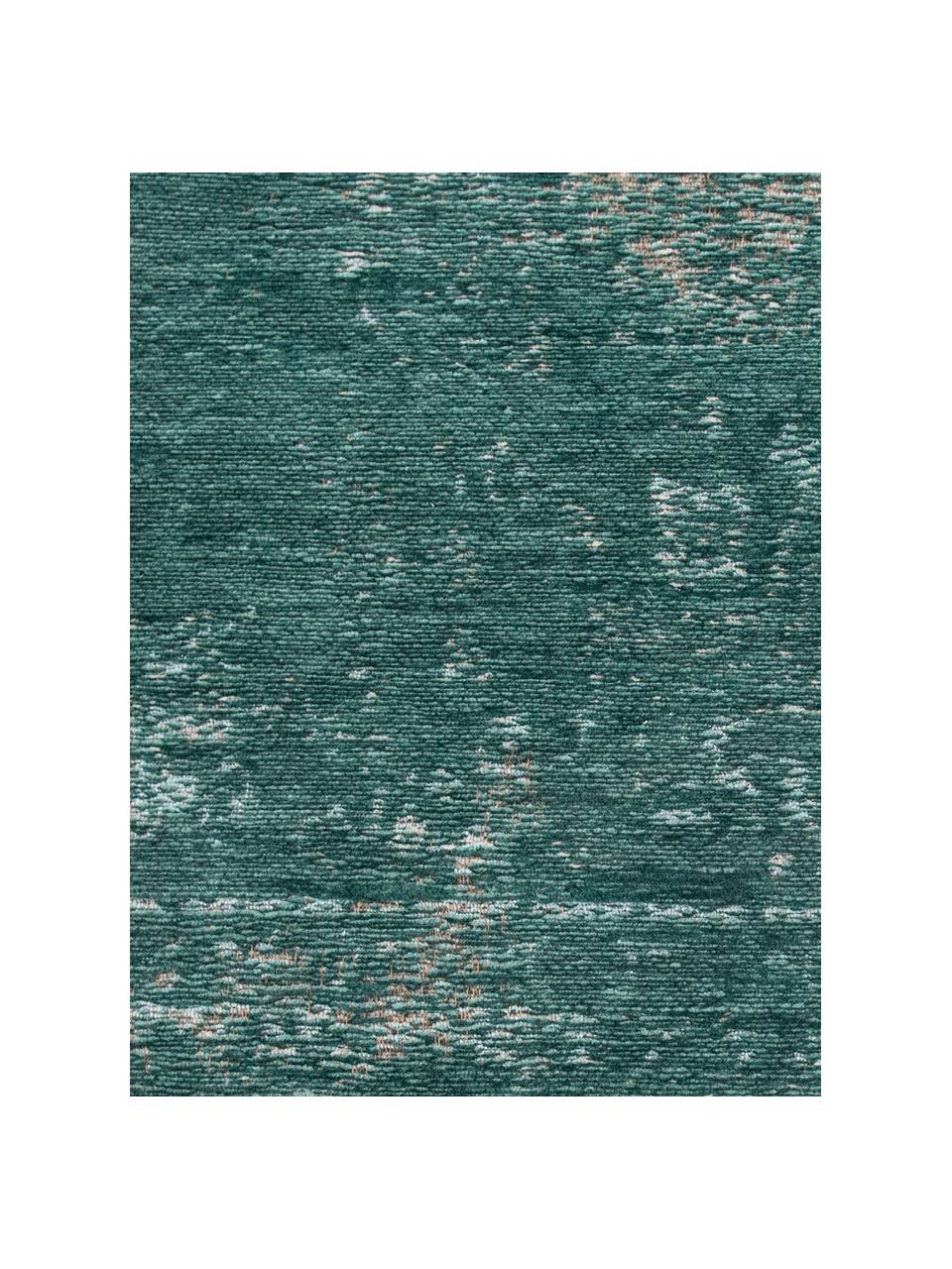 Žinylkový koberec ve vintage stylu Medaillon, Zelená, šedá