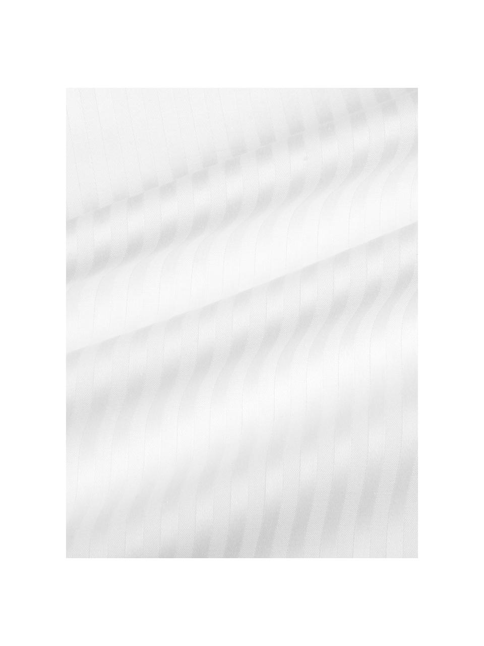 Parure copripiumino in raso di cotone a righe Stella, Tessuto: raso Densità del filo 250, Bianco, 255 x 200 cm + 2 federe 50 x 80 cm