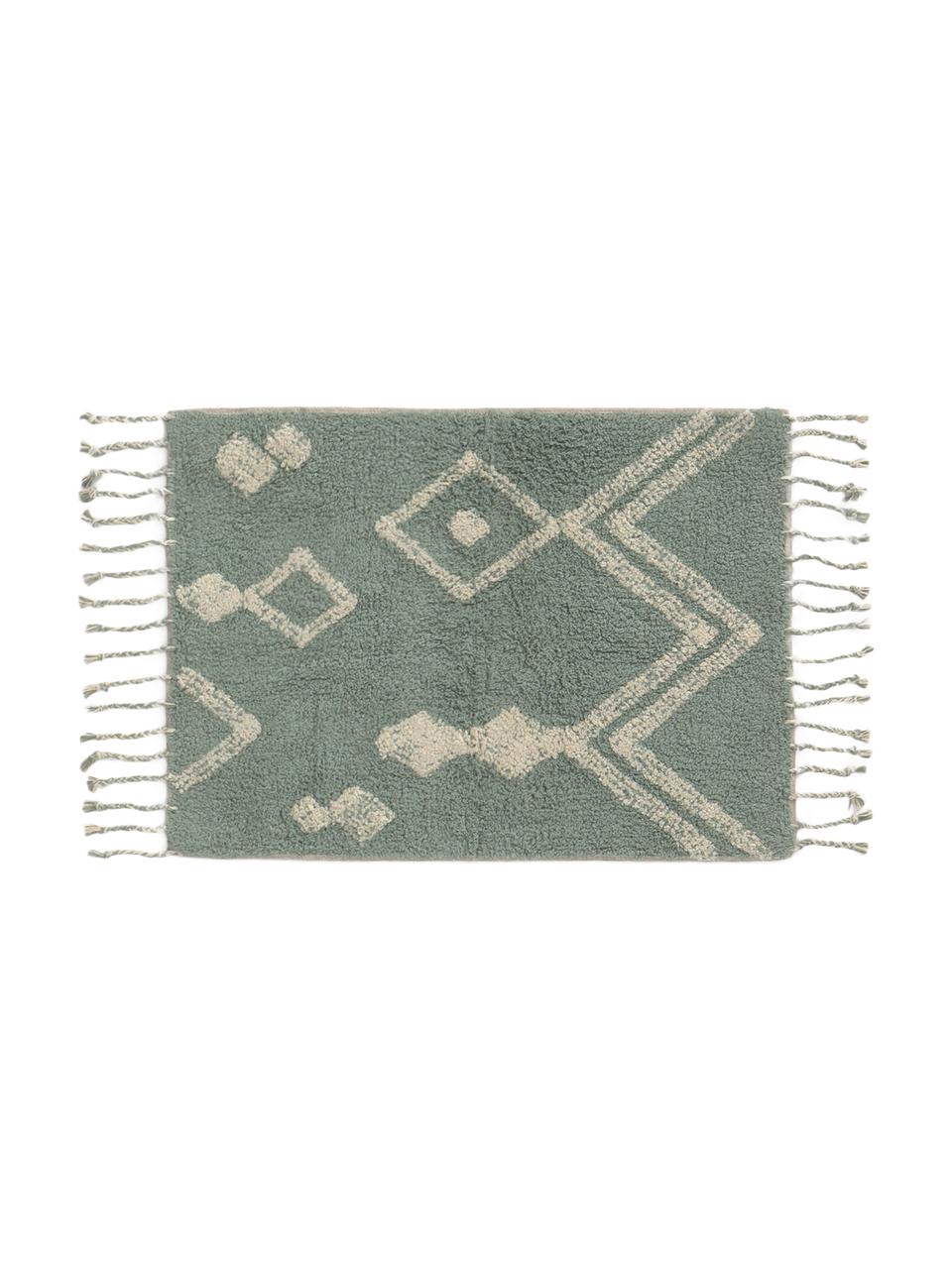 Alfombrilla de baño Fauve, Algodón, Verde, blanco crudo, An 50 x L 70 cm