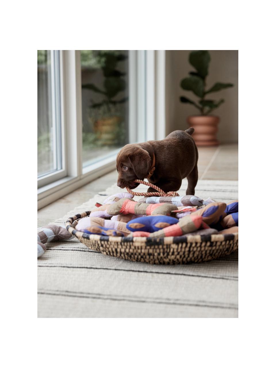 Juguete hueso para perros Ashi, tamaños diferentes, 100% poliéster, Lavanda, beige, An 28 x Al 16 cm