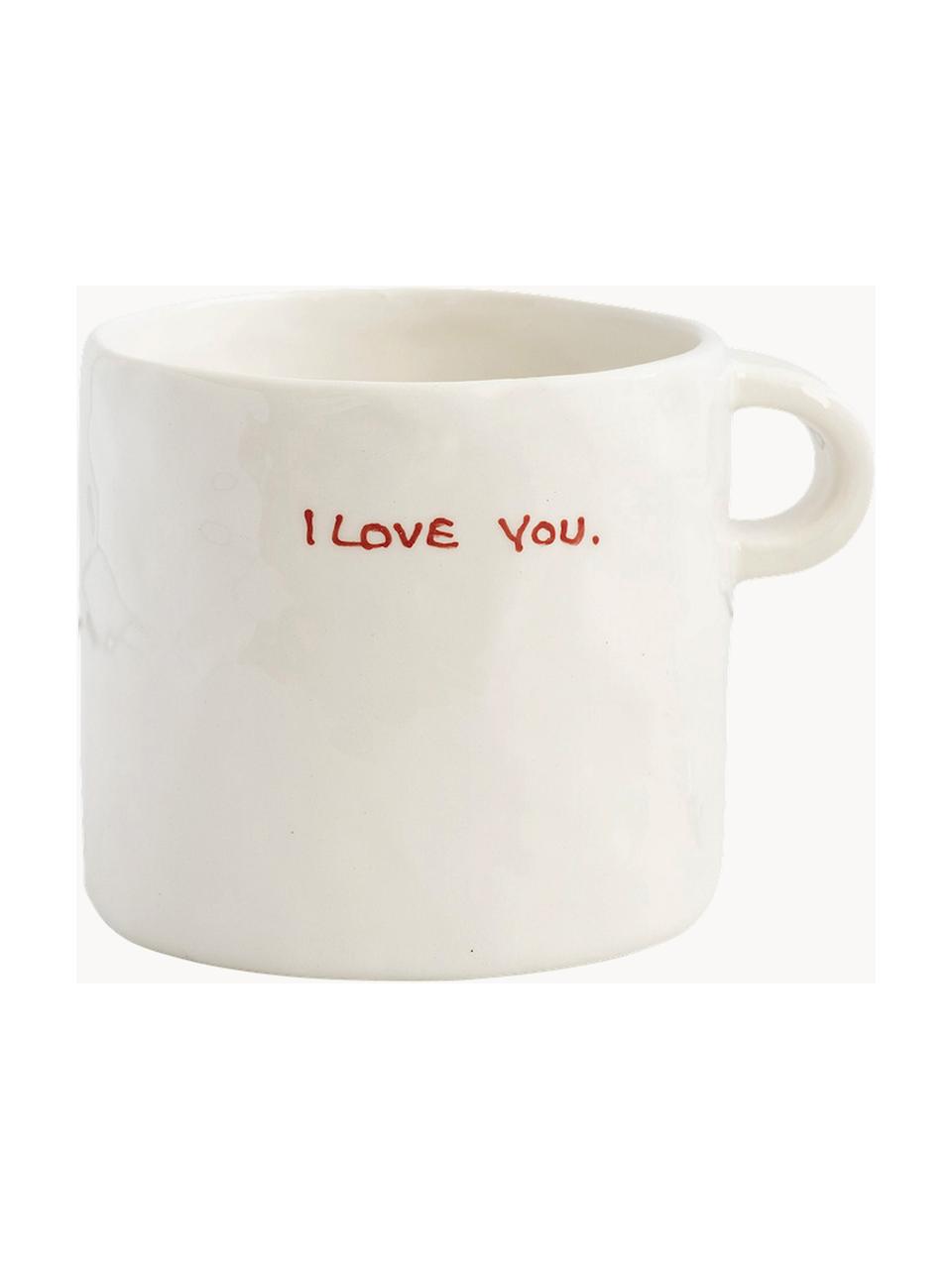 Handbemalte Tasse I Love You, Steingut, I Love You, Ø 10 x H 9 cm, 500 ml