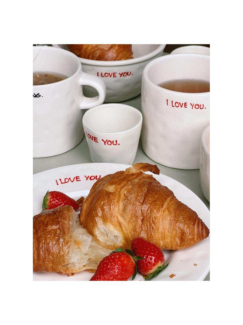 Tasses peintes à la main I Love You, Grès cérame, I Love You, Ø 10 x haut. 9 cm, 500 ml