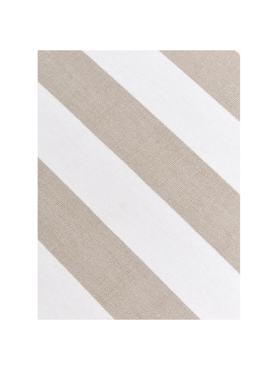 Coussin de chaise épais rayures taupe Timon, Taupe, blanc, larg. 40 x long. 40 cm