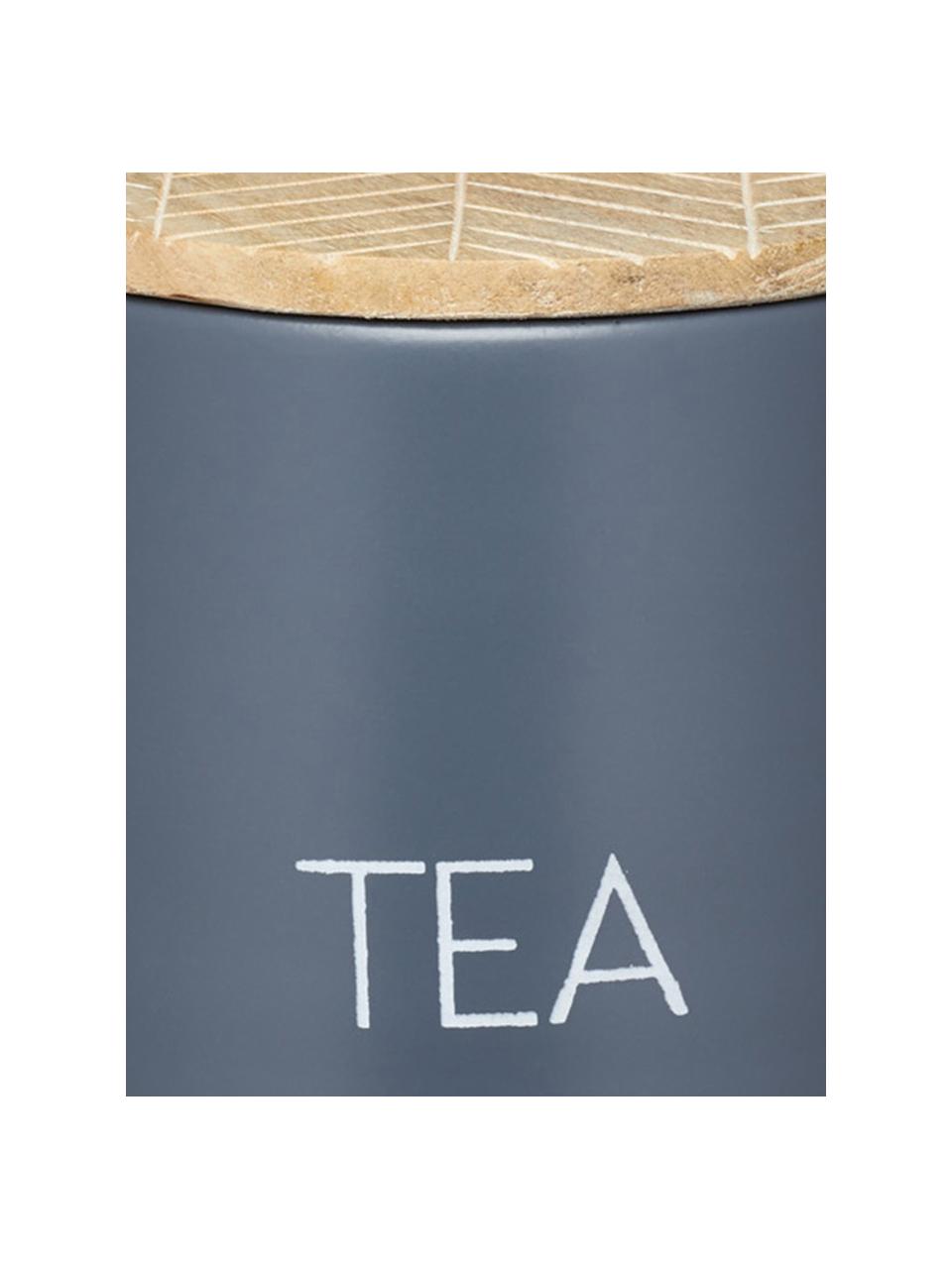 Barattolo con coperchio Serenity Tea, Coperchio: legno di mango, Antracite, legno, Ø 13 x Alt. 15 cm, 1,6 L