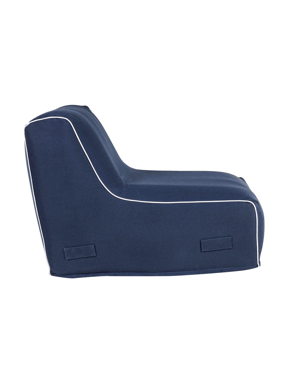 Rihanna opblaasbare tuinbedtas in donkerblauw, Bekleding: polyesterweefsel (200 g/m, Donkerblauw, wit, B 60 x D 90 cm