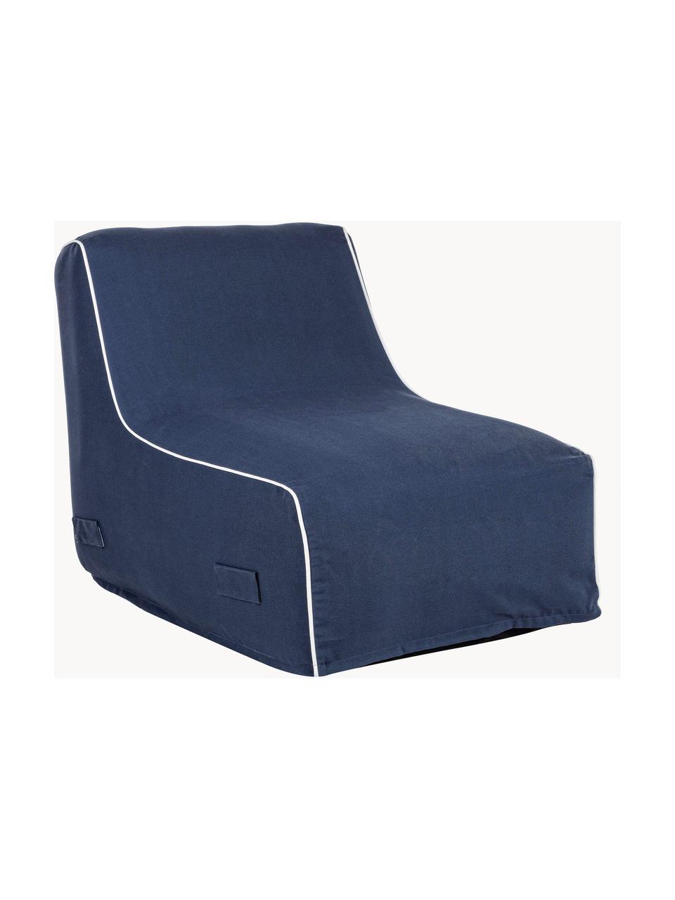 Rihanna opblaasbare tuinbedtas in donkerblauw, Bekleding: polyesterweefsel (200 g/m, Donkerblauw, wit, B 60 x D 90 cm