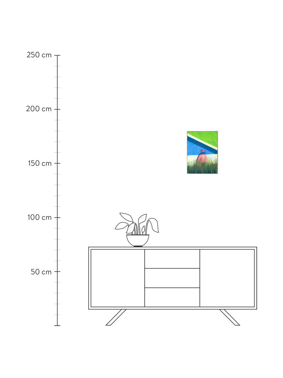 Plagát Les Vacances 03, 210 g matný papier Hahnemühle, digitálna tlač s 10 farbami odolnými voči UV žiareniu, Béžová, modrá a zelená, Š 30 x V 40 cm