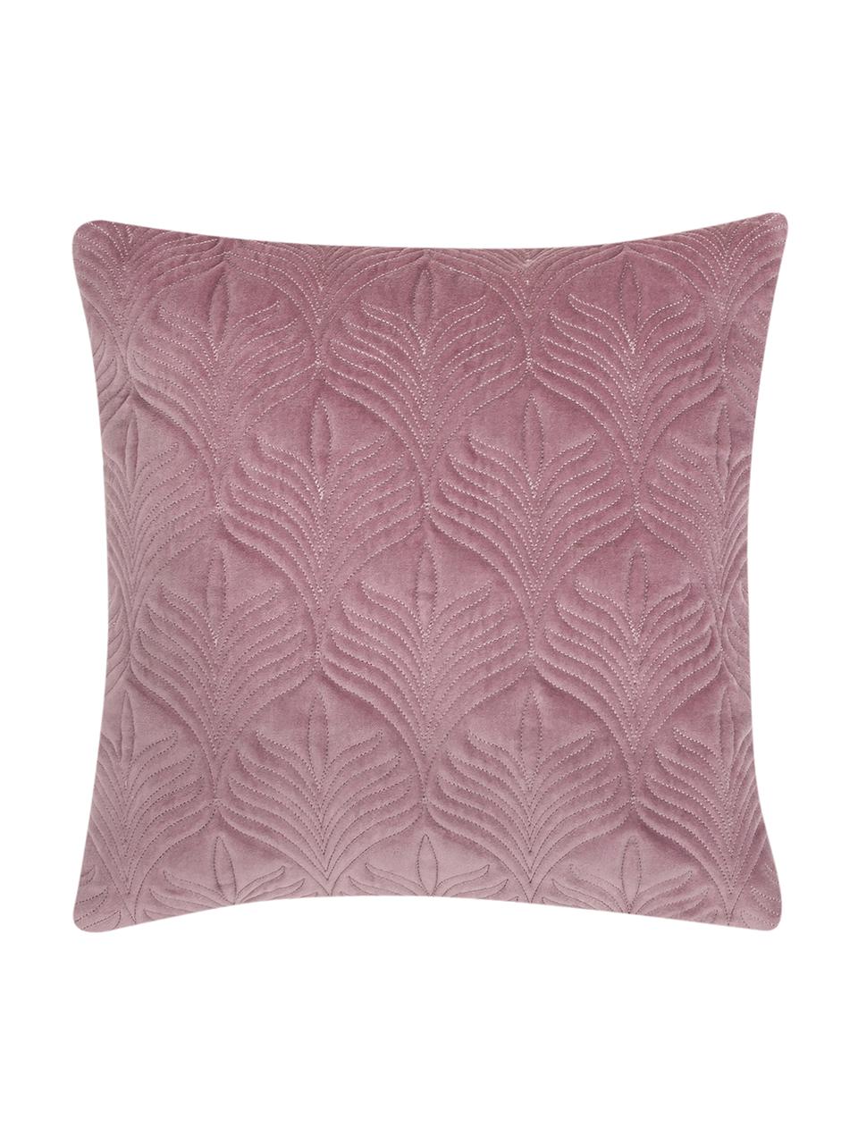 Housse de coussin 40x40 velours ouaté Celine, Vieux rose