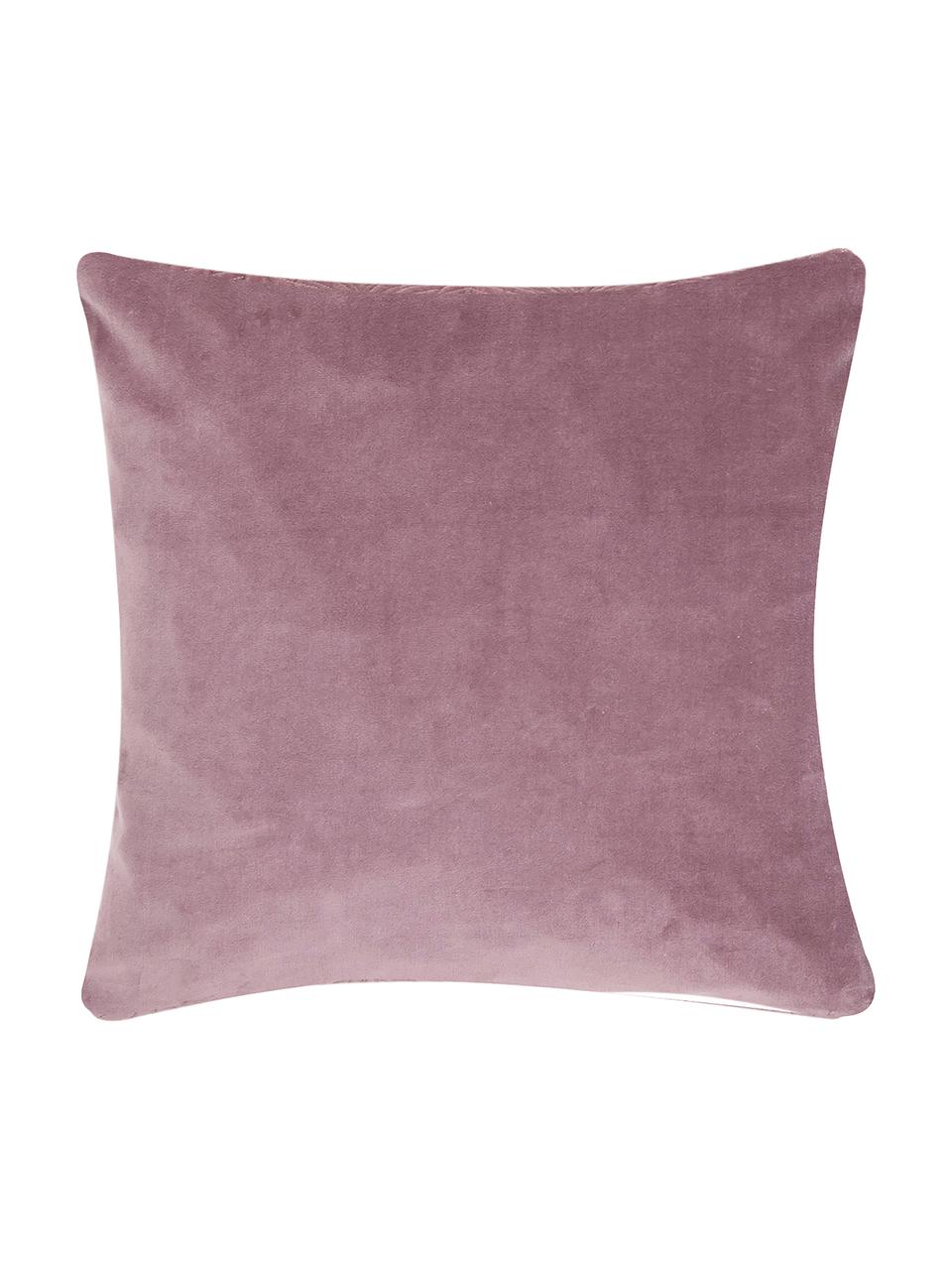 Prošívaný sametový povlak na polštář s jemným vzorem Celine, Tmavě růžová