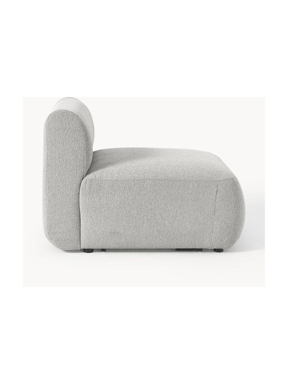 Bouclé centrale module Sofia, Bekleding: bouclé (100% polyester) M, Frame: sparrenhout, FSC-gecertif, Poten: kunststof, Bouclé lichtgrijs, B 87 x D 103 cm
