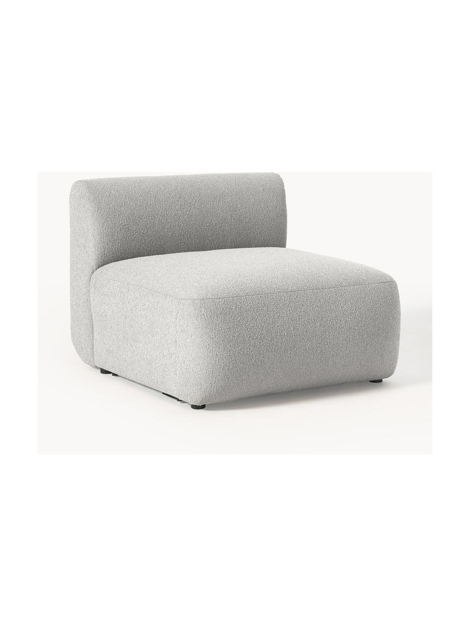 Bouclé centrale module Sofia, Bekleding: bouclé (100% polyester) M, Frame: sparrenhout, FSC-gecertif, Poten: kunststof, Bouclé lichtgrijs, B 87 x D 103 cm