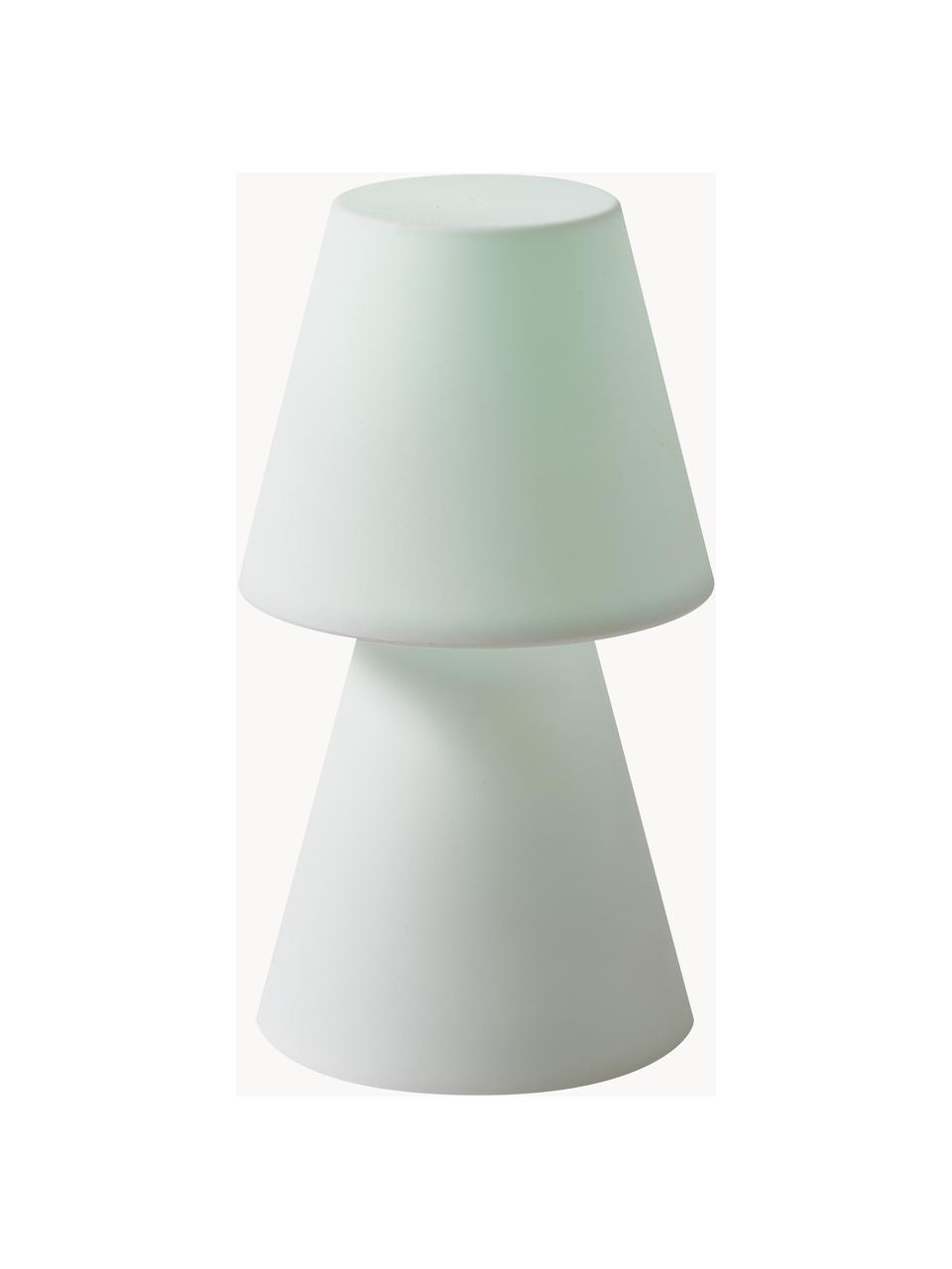 Mobiele dimbare outdoor tafellamp Lola met kleurverandering, Lamp: polyethyleen, Wit, Ø 11 x H 20 cm