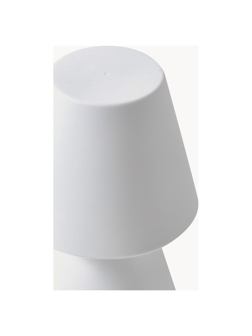 Lámpara de mesa regulable para exterior Lola, portátil, con cambio de color, Lámpara: polietileno, Cable: plástico, Blanco, Ø 11 x Al 20 cm
