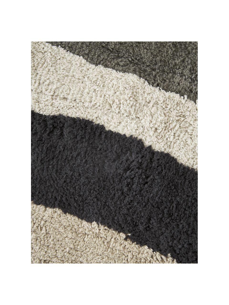 Alfombrilla de baño de algodón ecológico Belinda, 100% algodón ecológico con certificado BCI, Negro, beige, blanco crudo, gris, An 50 x L 80 cm