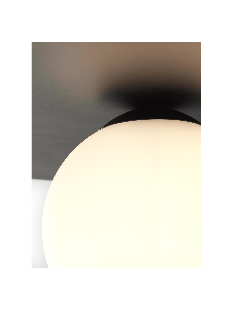 Kinkiet/lampa sufitowa ze szkła Lobero, Czarny, biały, Ø 30 x G 13 cm