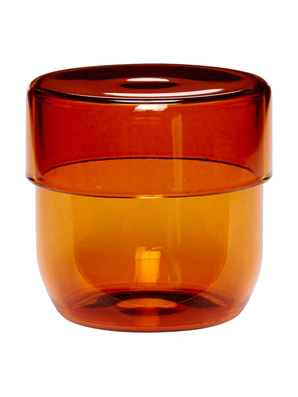 Boîte en verre ambré Transisto, 2 élém., Verre, Ambré, Ensemble de boîtes S