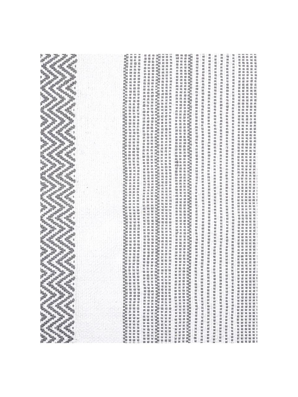 Bavlnený koberec s pruhovaným dizajnom Iceland, Sivá, biela