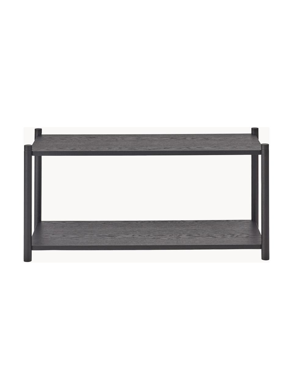Estantería de madera de roble Sceene, Estantes: madera de roble, Estructura: madera de roble maciza, Madera de roble negro pintado, An 93 x Al 45 cm