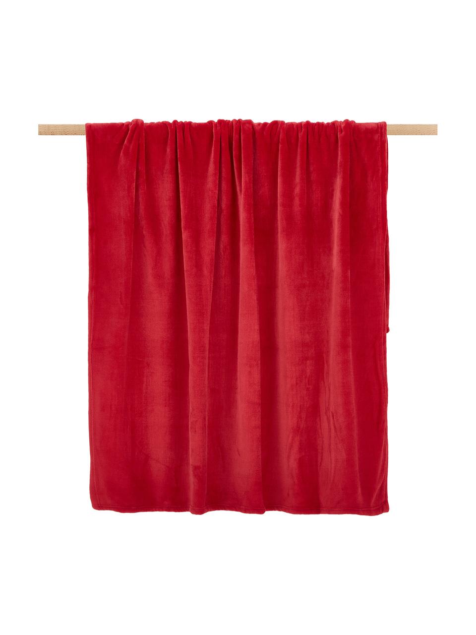 Manta suave de tela polar Doudou, Poliéster, Rojo, An 130 x L 160 cm