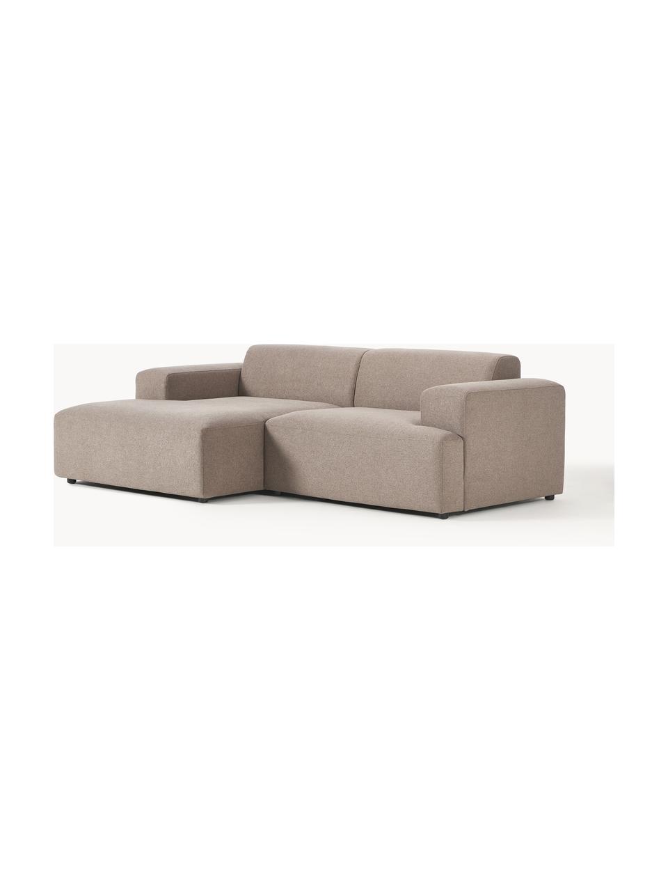 Ecksofa Melva (3-Sitzer), Bezug: 100% Polyester Der hochwe, Gestell: Massives Kiefernholz, Spa, Füße: Kunststoff Dieses Produkt, Webstoff Taupe, B 238 x T 143 cm, Eckteil links