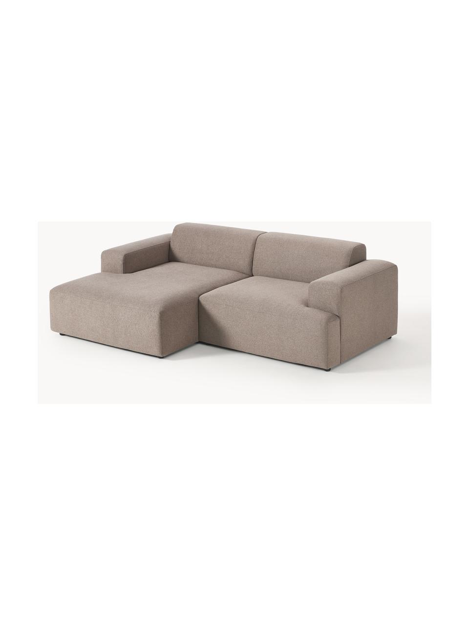 Sofá rinconera Melva (3 plazas), Tapizado: 100% poliéster Alta resis, Estructura: madera de pino maciza, ce, Patas: plástico Este producto es, Tejido gris pardo, An 238 x F 143 cm, chaise longue derecha