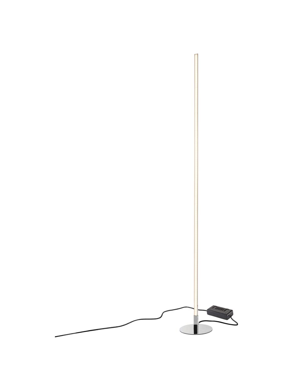 Kleine dimbare LED vloerlamp Whisper in zilverkleur, Zilverkleurig, Ø 15 x H 125 cm